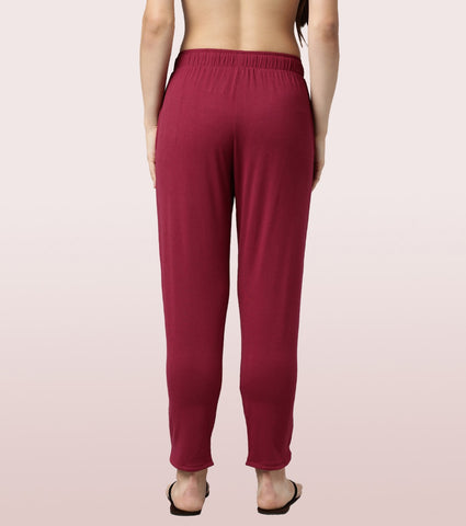 Shop-In Pants - Tapered Lounge Pants With Self Fabric Drawstring With Metal Ends