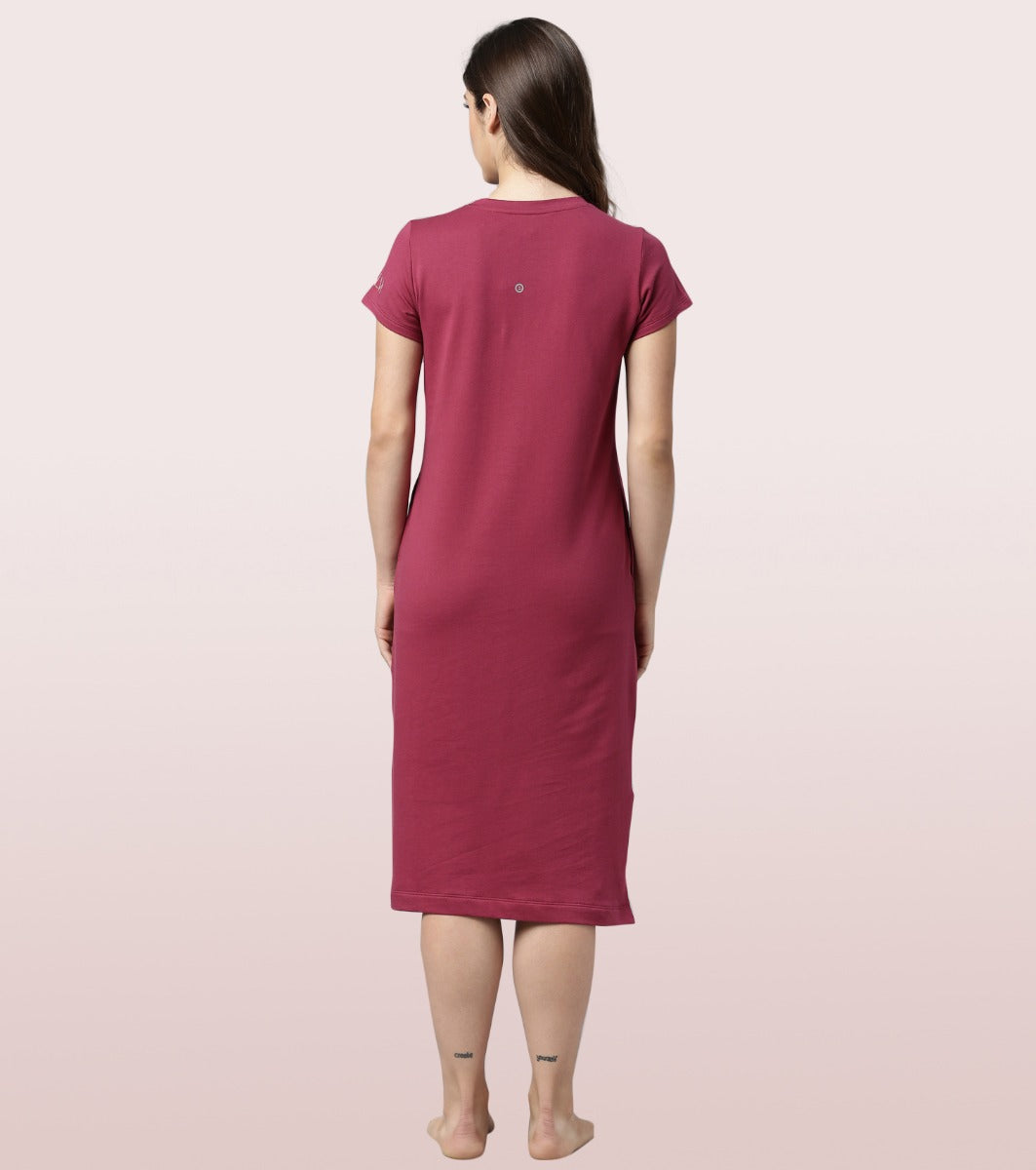 Comfy Dress | Short Sleeve Cotton Terry Lounge Dress