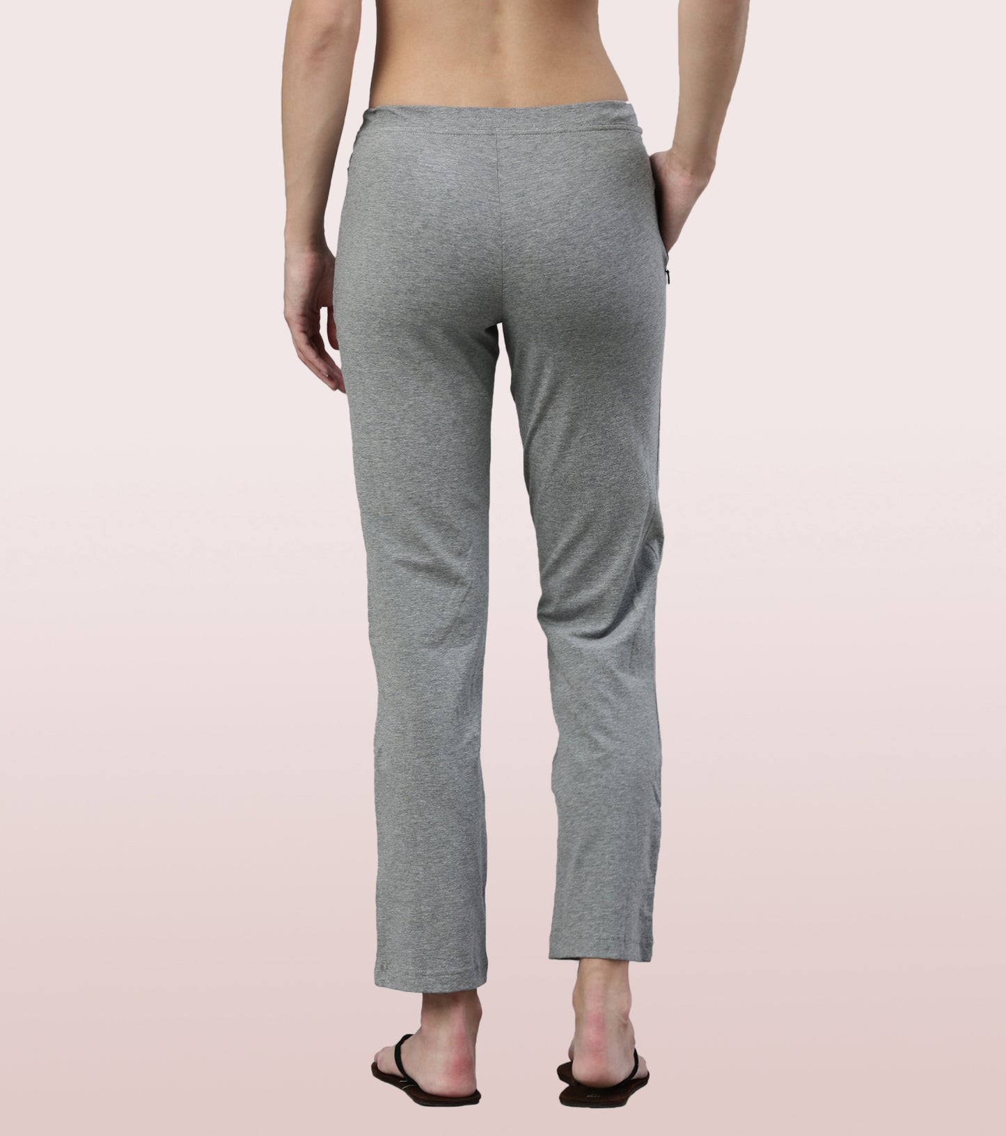 Lounge Pants | Basic Straight Leg Pants With Adjustable Drawstring And Zipper Pockets