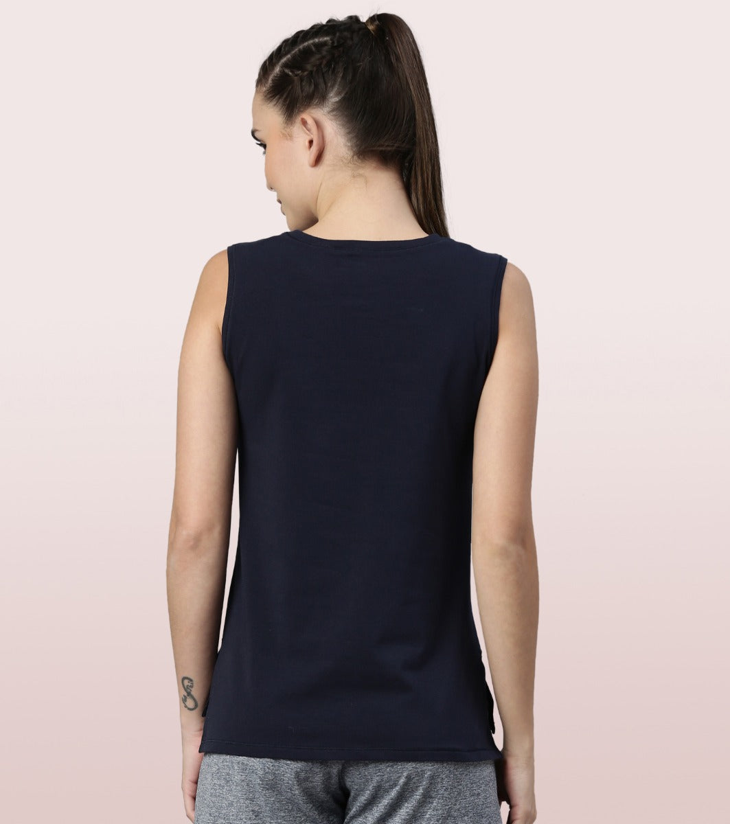 Stay Cool Tank | Crew Neck Anti-odour Stretch Cotton Muscle Tank With Graphic Print