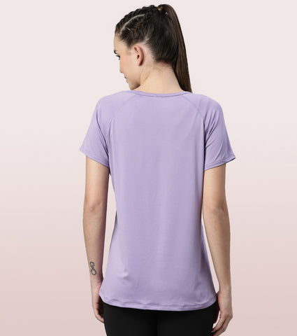 Basic Active Tee | Raglan Sleeve Scoop Neck Dry Fit Graphic Tee