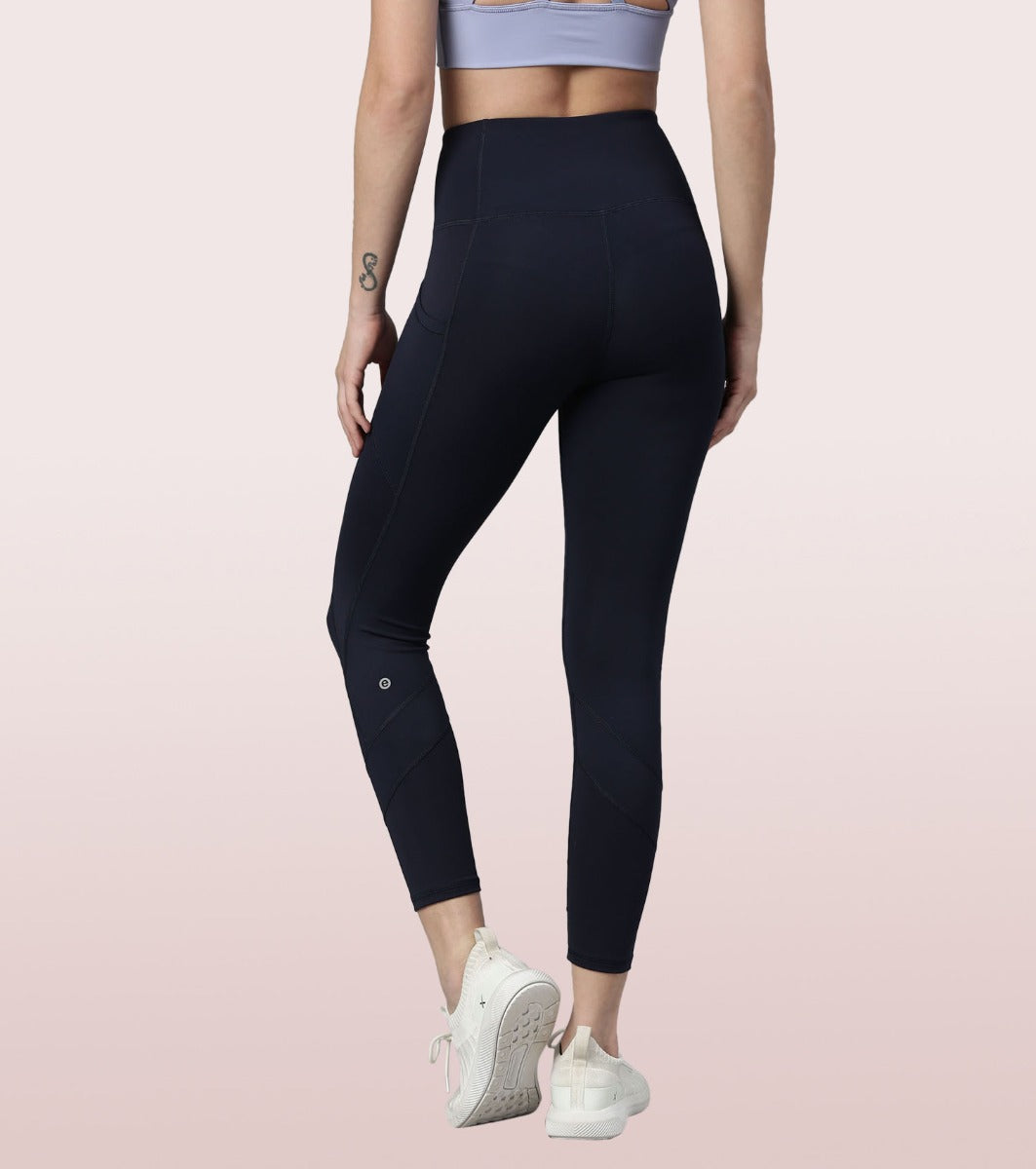 Enamor Athleisure E258 Women's Dry Fit Butter Soft Polyester Energy Legging  - Black (M) - E258