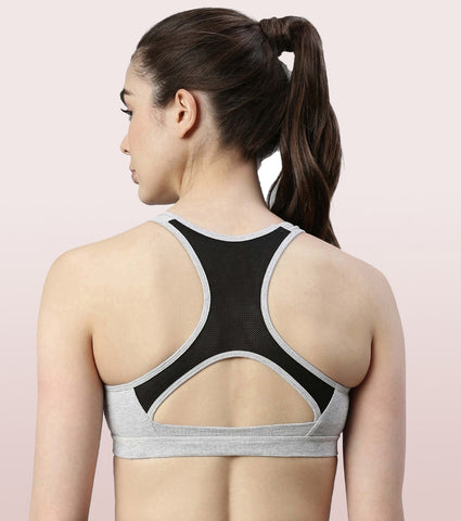 Racer Back Medium Impact Sports Bra with Removable Pads