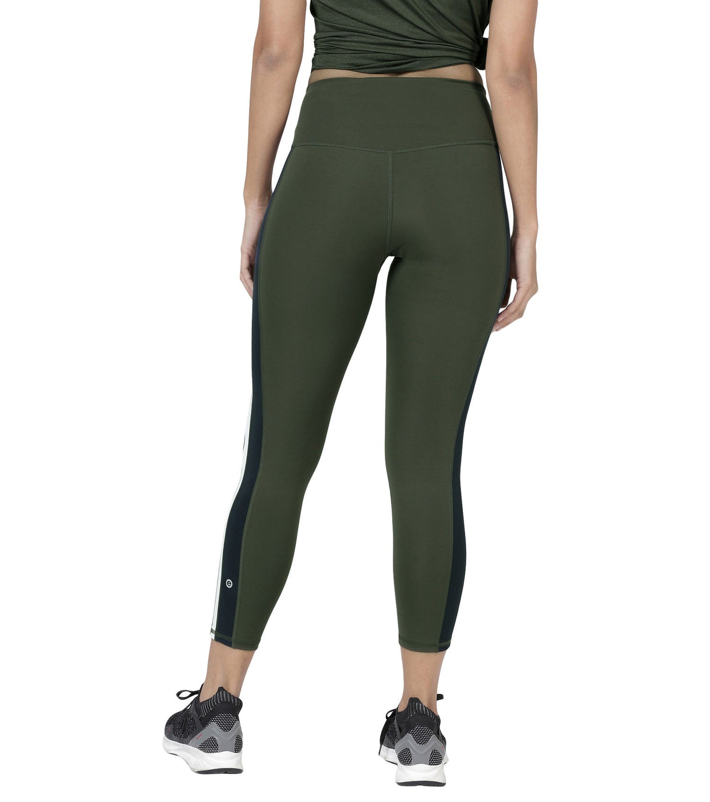 Hugged Leggings III | High Waisted 7/8 Length Dry Fit Sporty Side Stripe Leggings