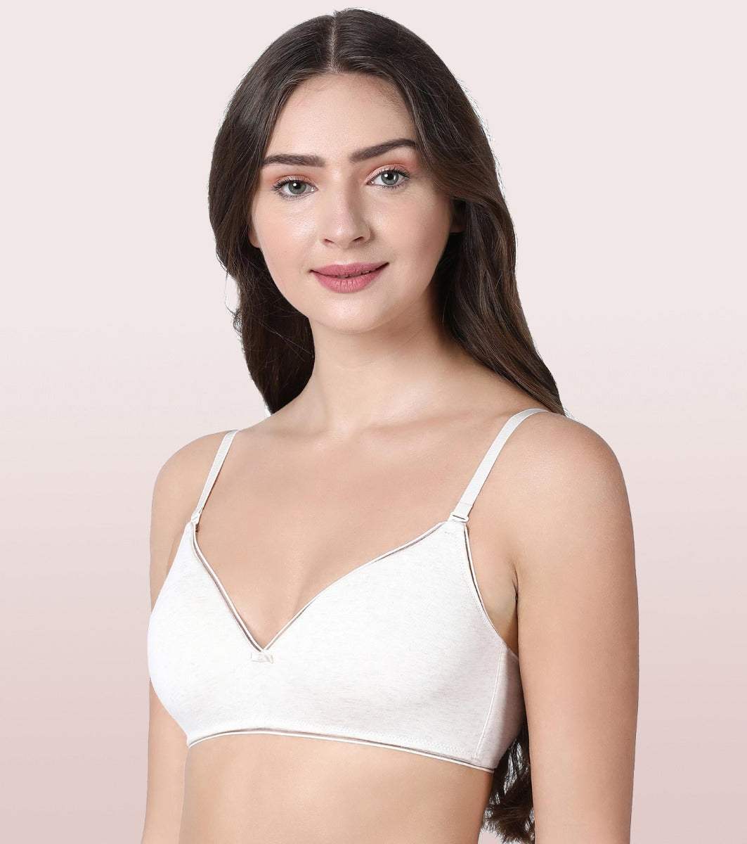 Lightweight V-Neck Cotton T-shirt Bra