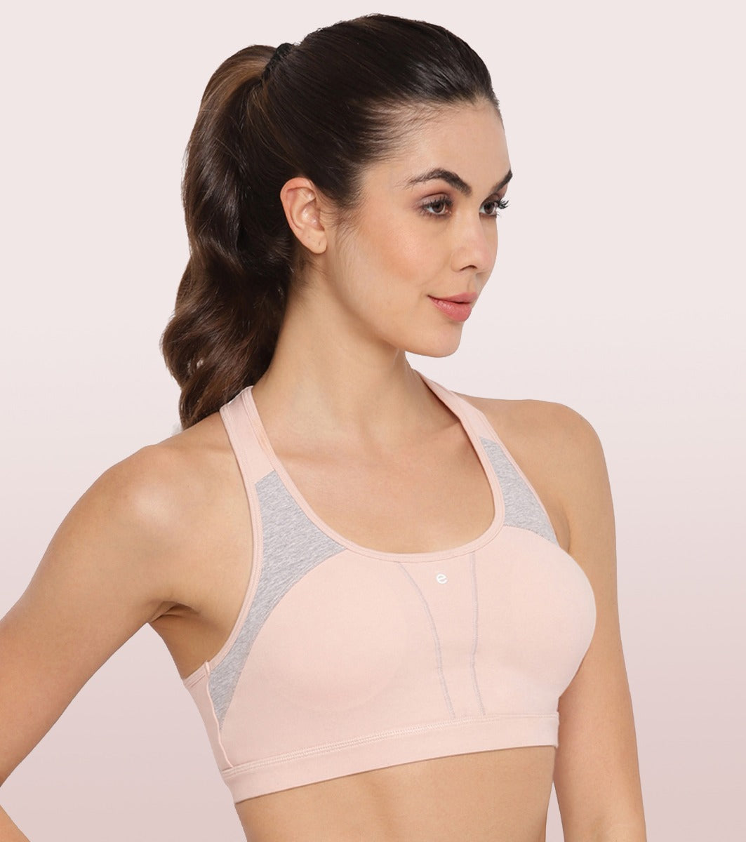 Racer Back Medium Impact Sports Bra with Removable Pads