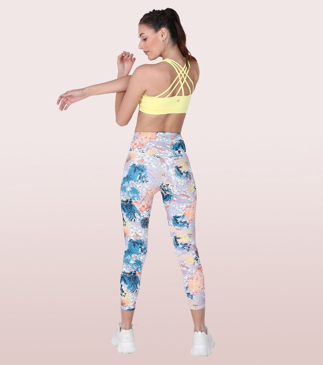 Hugged Leggings | High Waisted 7/8 Dry Fit Printed Leggings