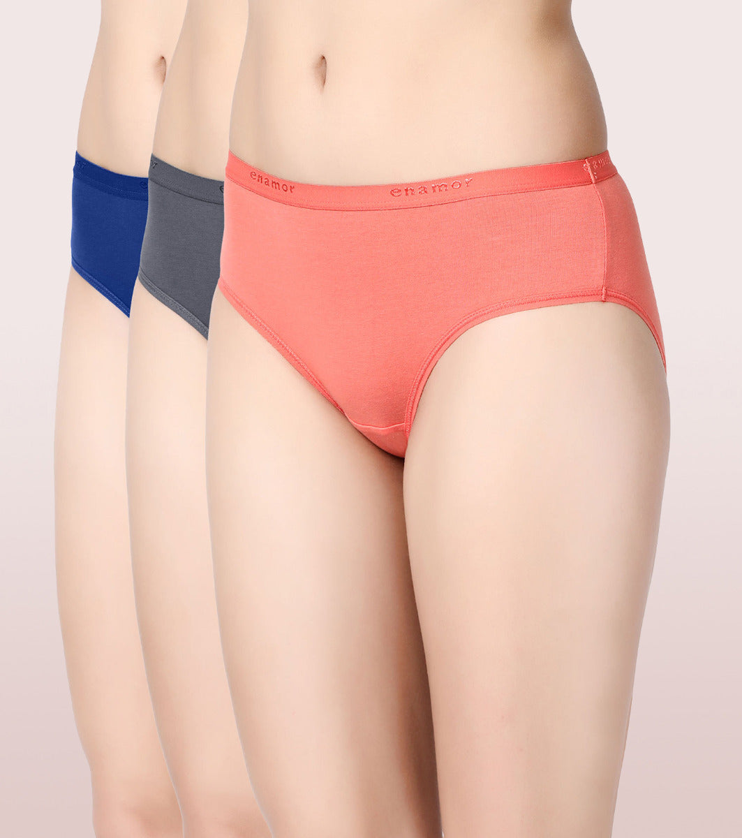 Low Waist Bikini Cotton Panty - Pack Of 3- Colors And Print May