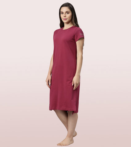 Comfy Dress | Short Sleeve Cotton Terry Lounge Dress