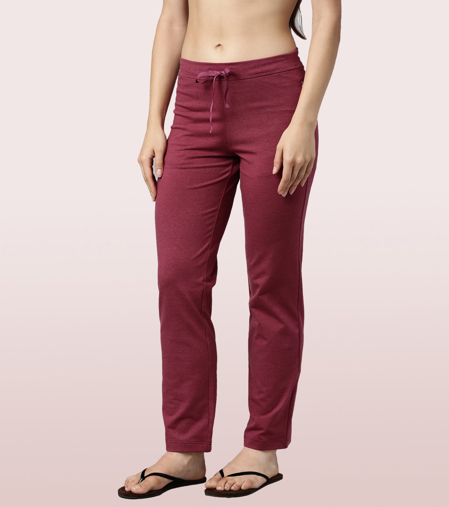 Lounge Pants | Basic Straight Leg Pants With Adjustable Drawstring And Zipper Pockets