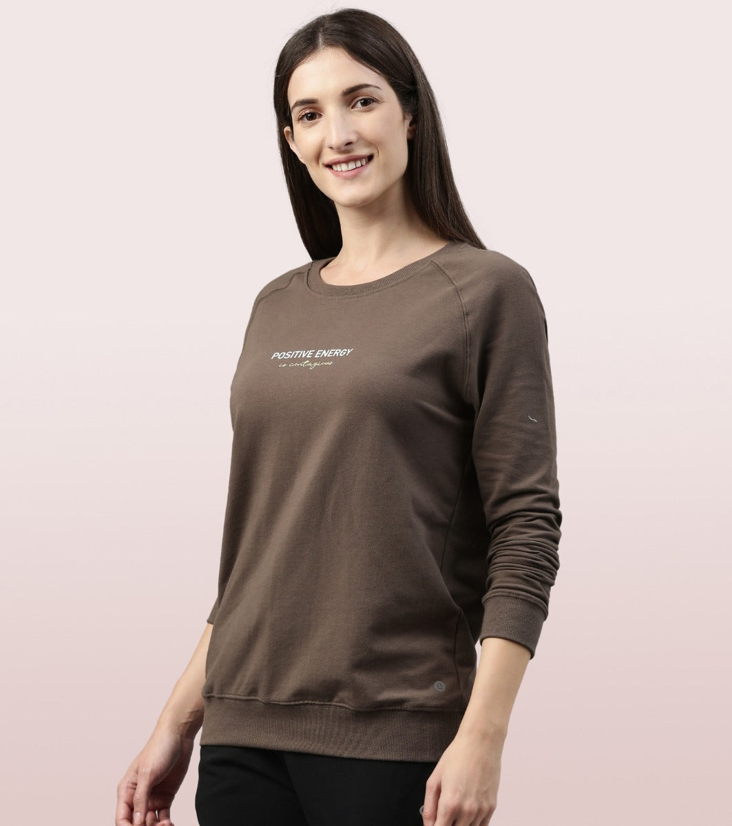 Basic Sweat | Long Sleeve Basic Pop Over Sweatshirt With Mindful Graphic