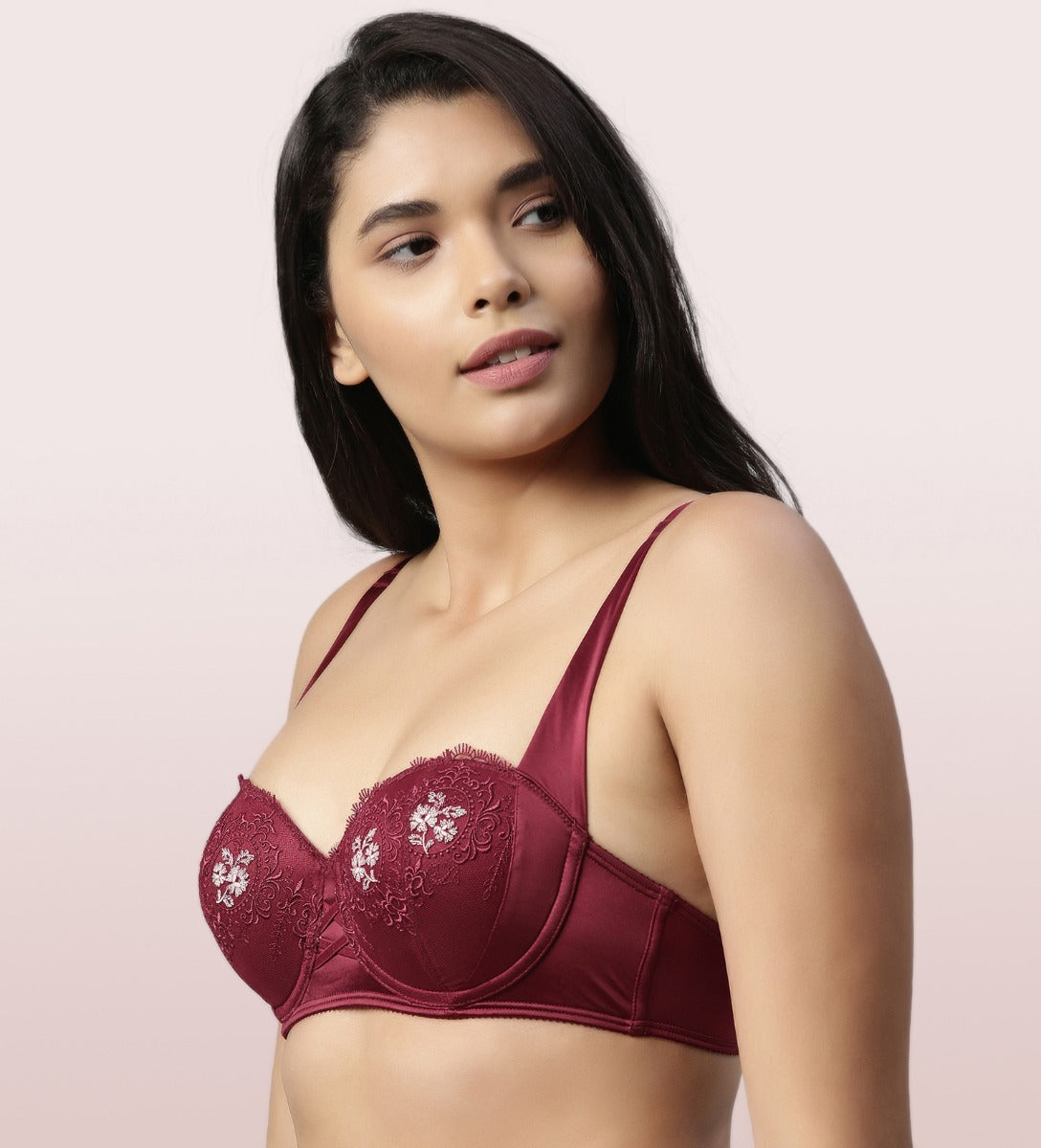 Glam Satin Balconette Bra