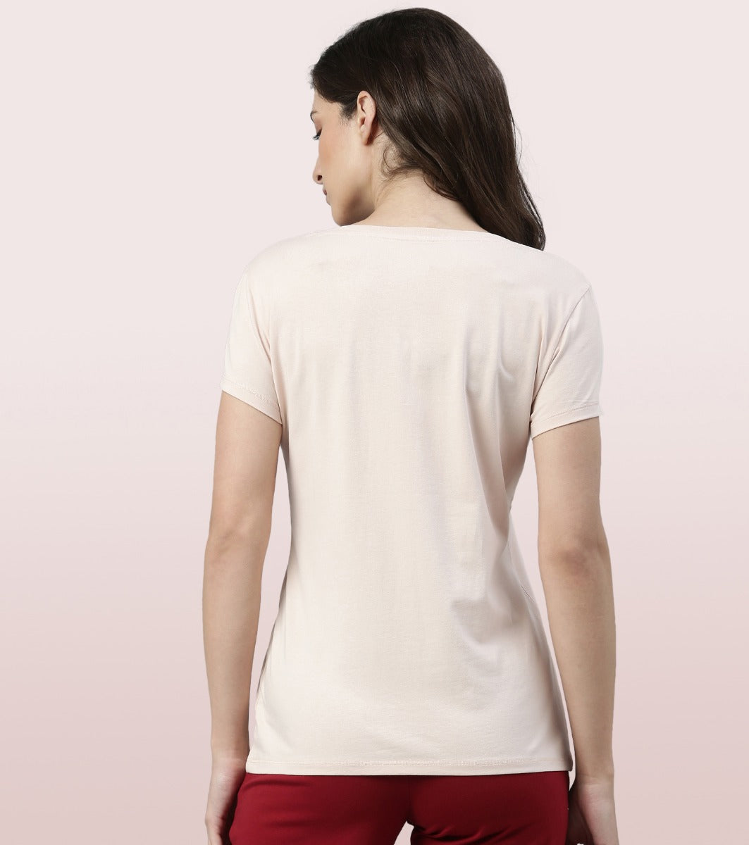 Basic ‘V’ Tee | Short Sleeve ‘V’ Neck Basic Stretch Cotton Tee