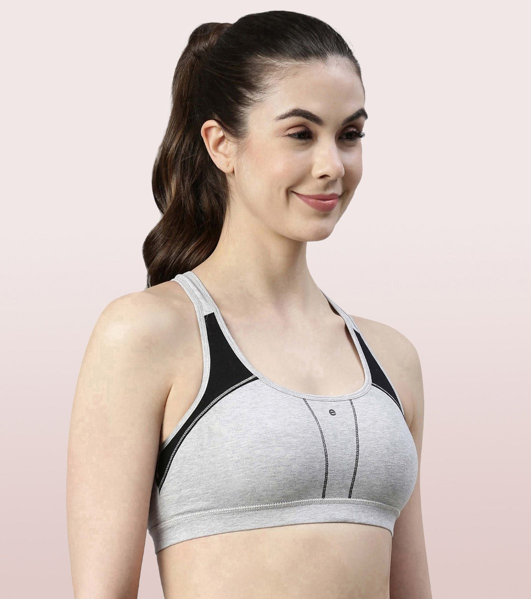 Racer Back Medium Impact Sports Bra with Removable Pads