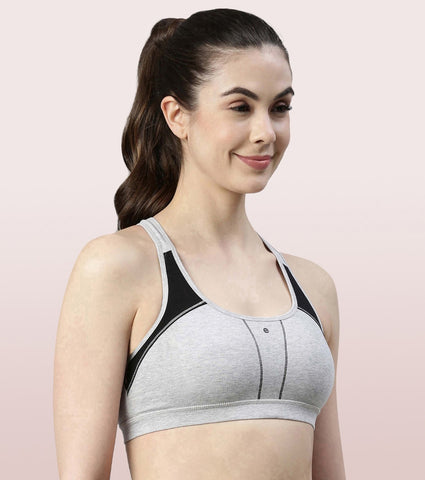 Racer Back Medium Impact Sports Bra with Removable Pads