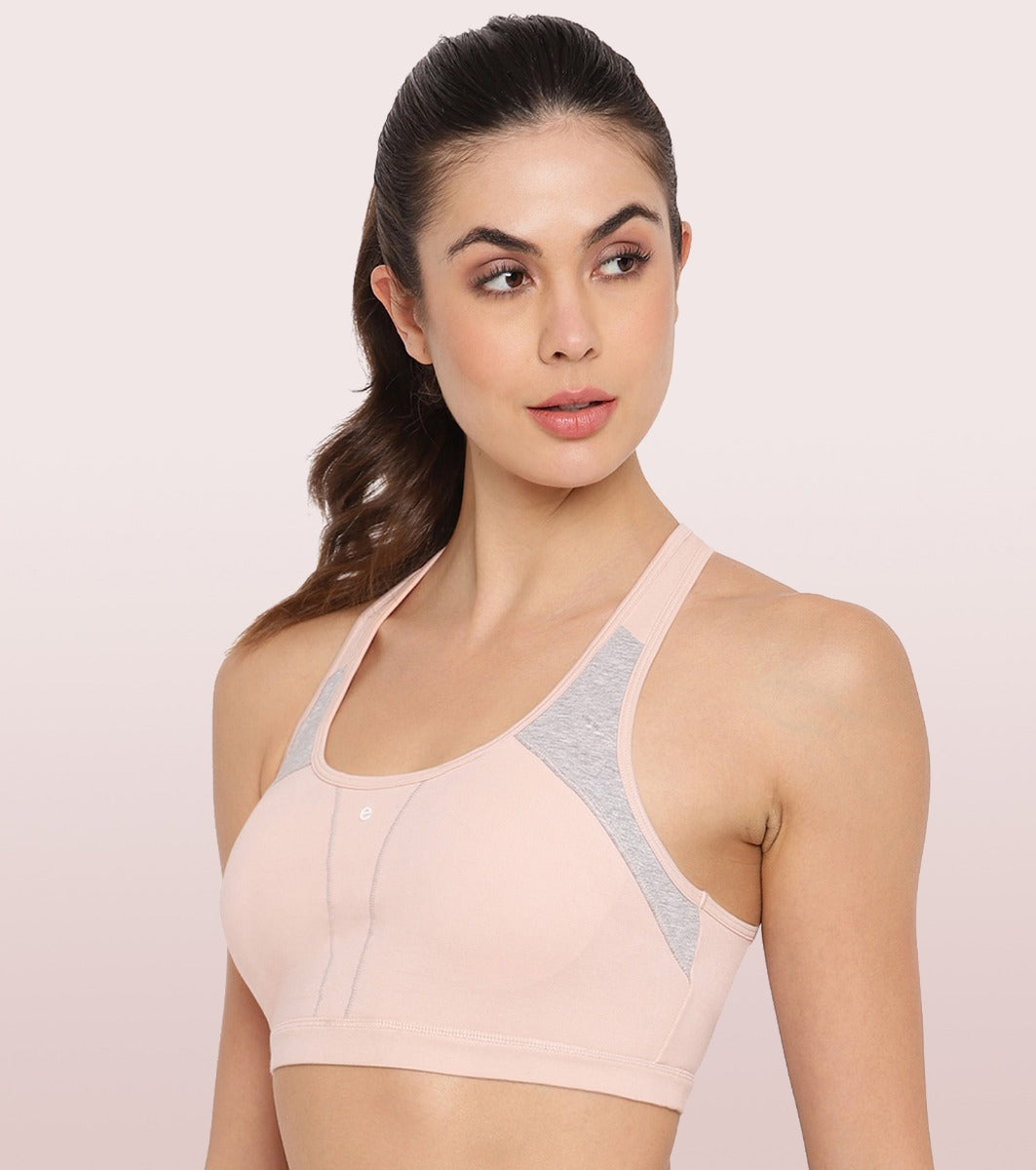 Racer Back Medium Impact Sports Bra with Removable Pads – Enamor