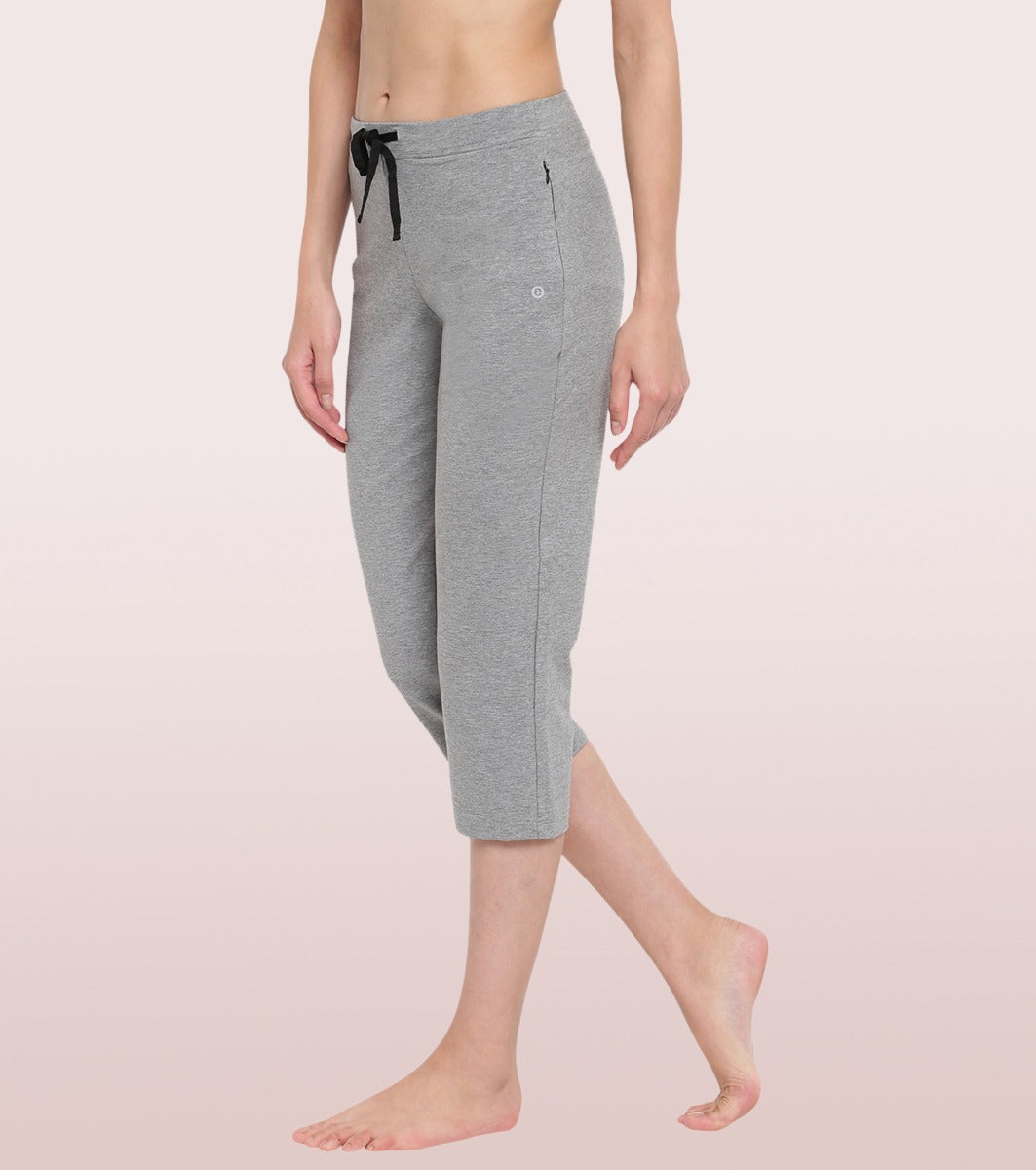 Finepants Womens Calf Length Capri Cropped Leggings Cotton Lycra Fabric  Slim Fit 34th  Womens