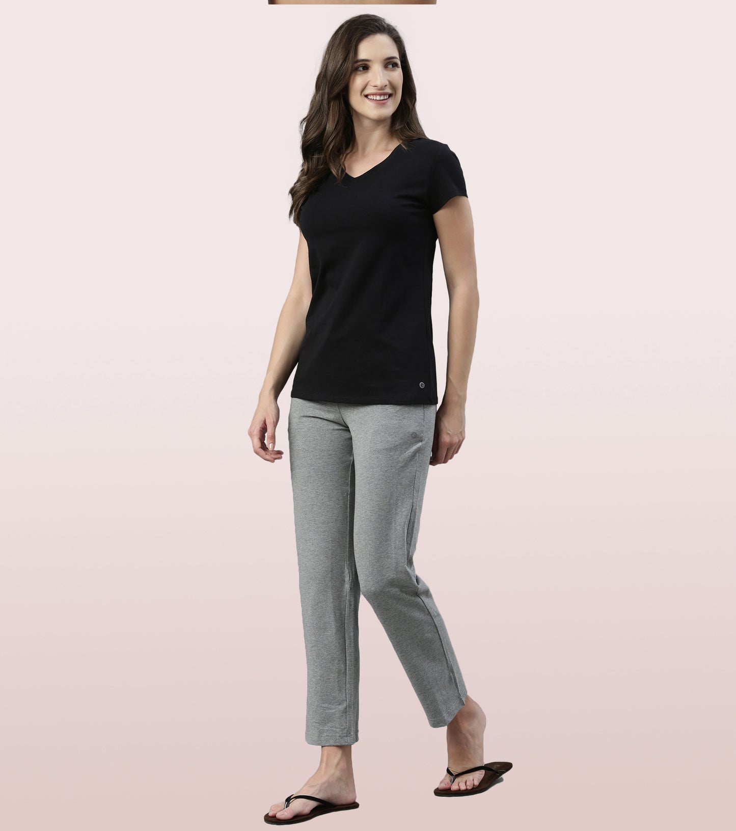 Lounge Pants | Basic Straight Leg Pants With Adjustable Drawstring And Zipper Pockets