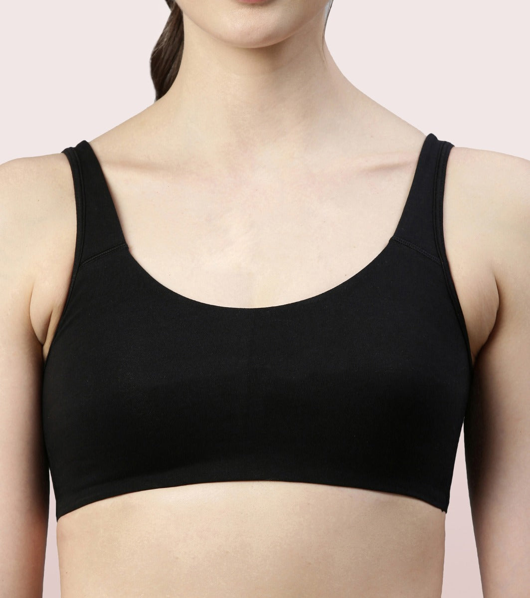 Buy Enamor SB06 Low-Impact Cotton Lounge Bra for Women- High Coverage, Non  Padded and Wirefree Online at Best Prices in India - JioMart.
