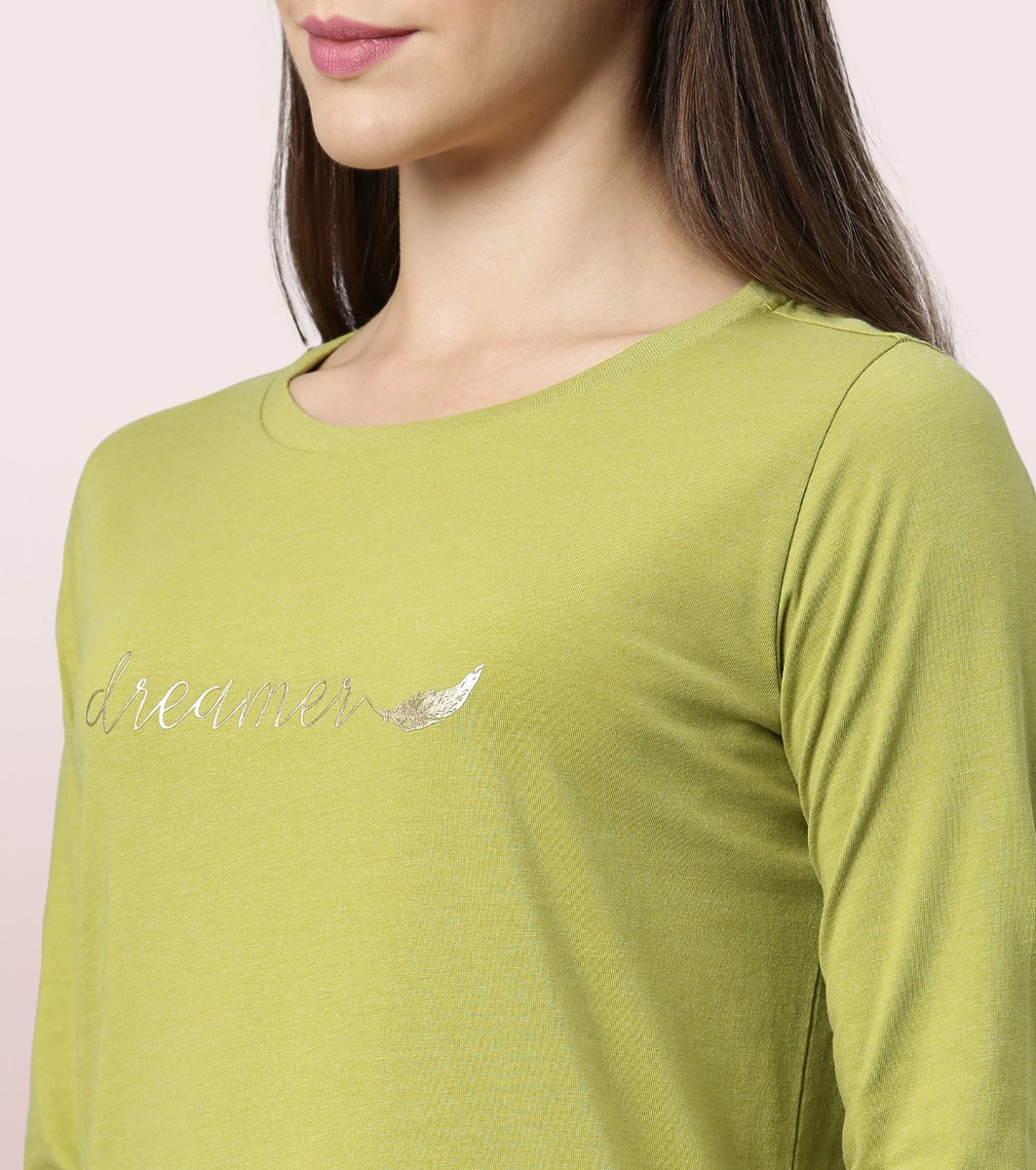 Tunic Tee – Solid | Long Sleeve Tunic Tee With Side Slit & Mindful Graphic