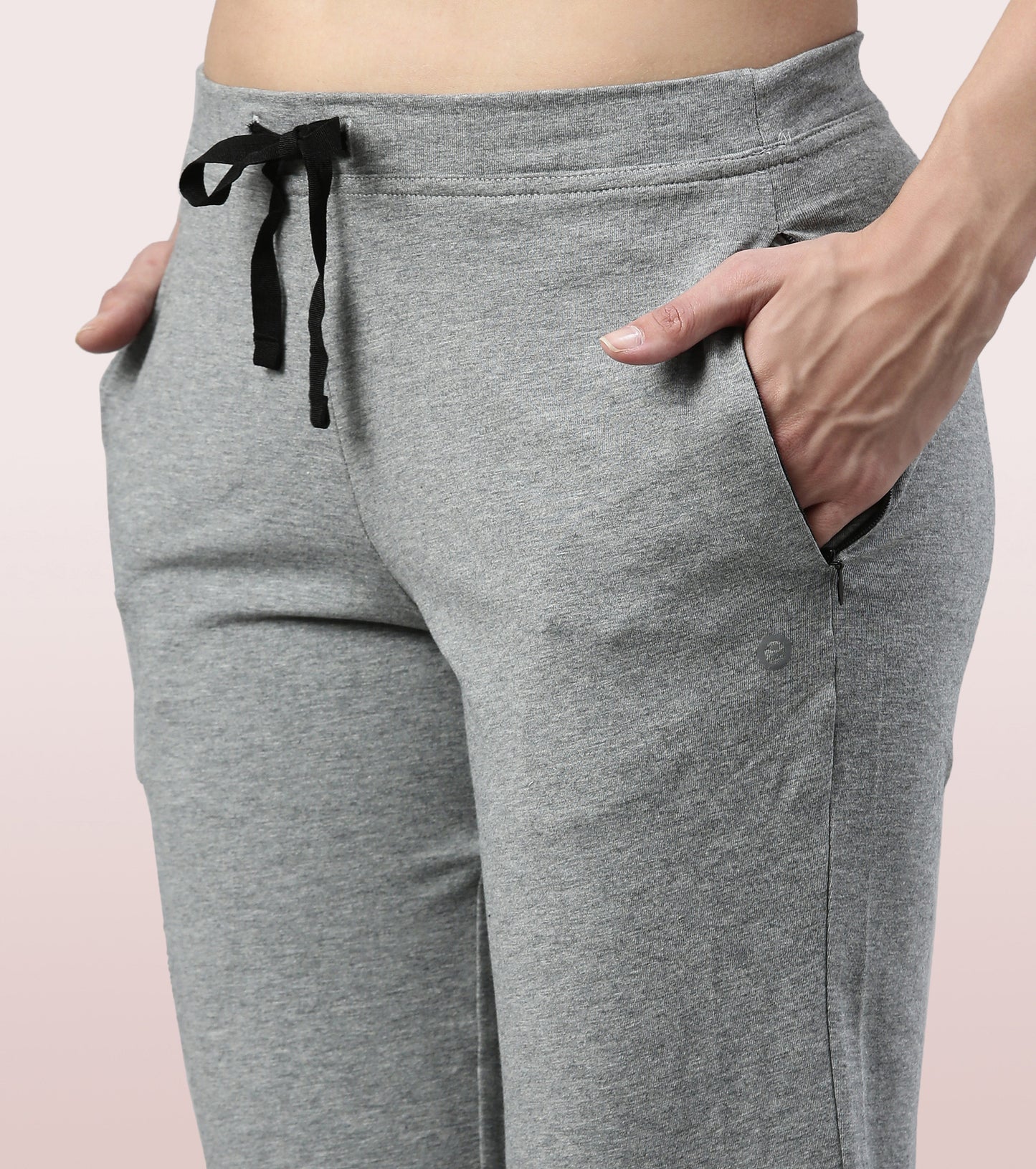 Lounge Pants | Basic Straight Leg Pants With Adjustable Drawstring And Zipper Pockets