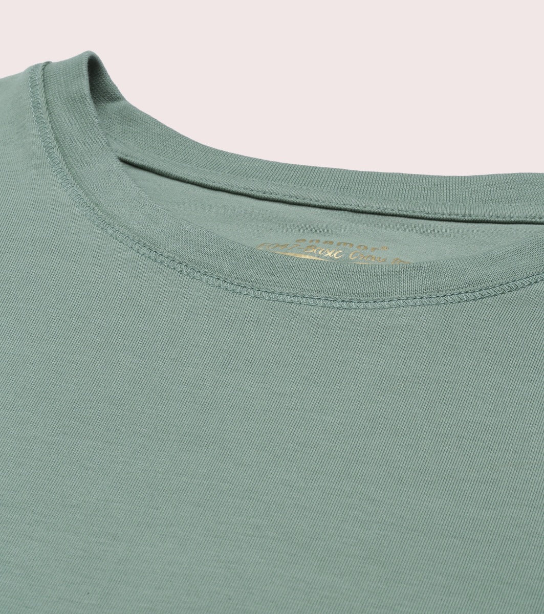 Basic Crew Tee – Solid | Short Sleeve Crew Neck Stretch Cotton Tee