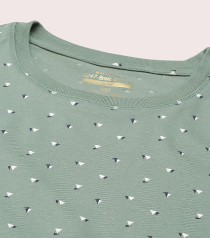 Basic Crew Tee – Printed | Short Sleeve Crew Neck Stretch Cotton Tee