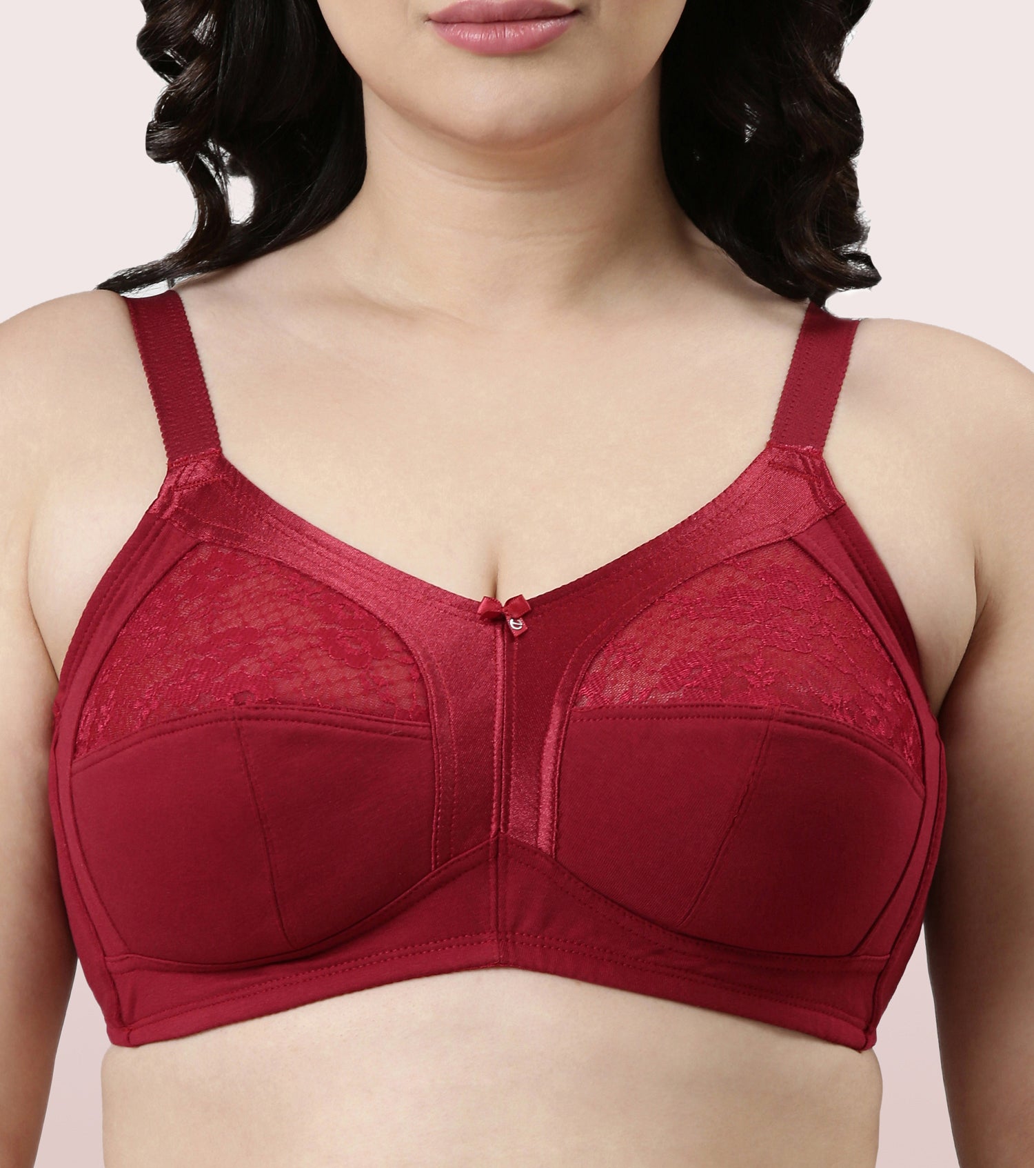 Enamor A014 M-Frame Contouring Full Support Bra - Supima Cotton Non-Padded  Wirefree - Skin - A014