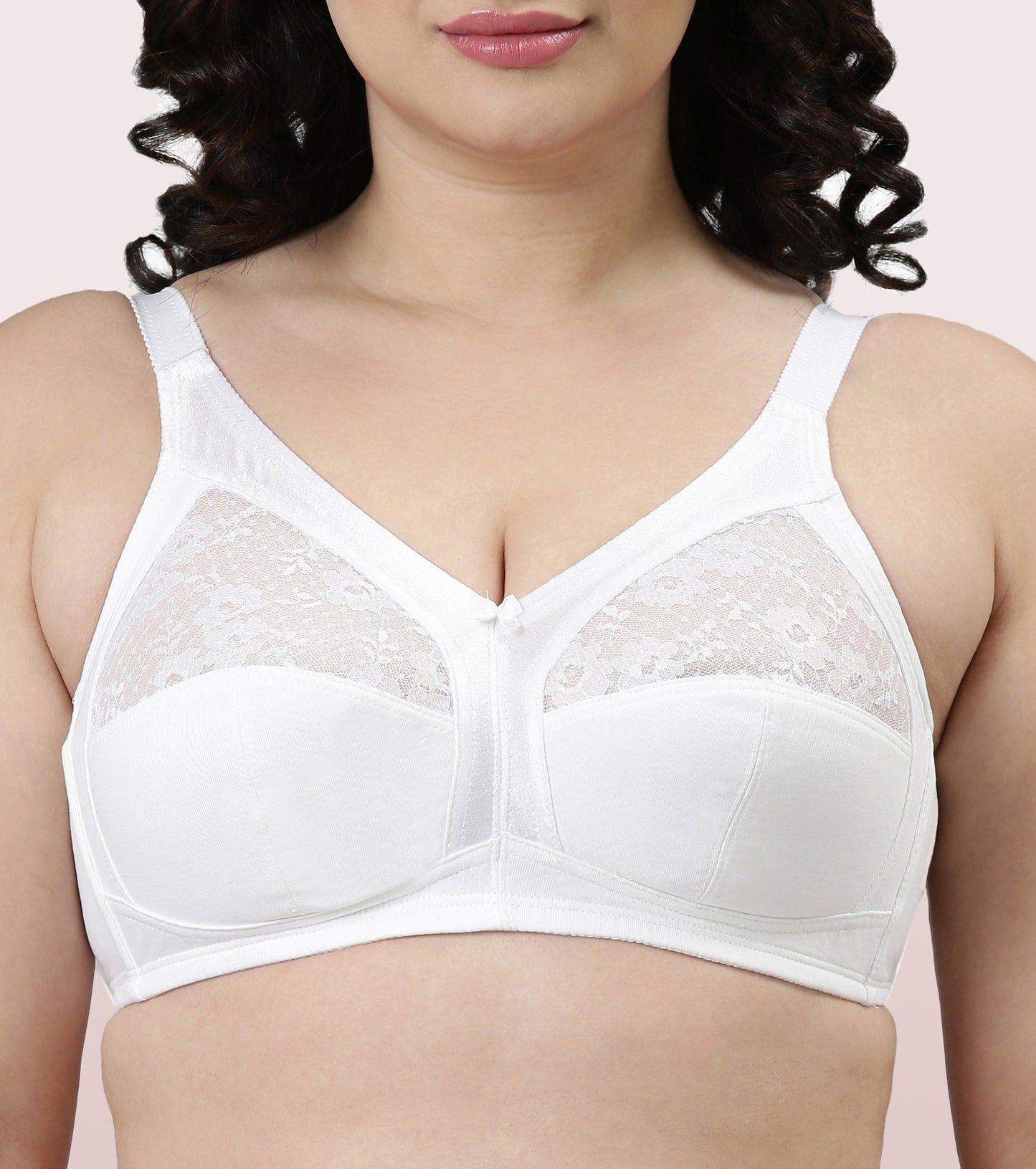 Enamor Fab-Cool A014 Super Contouring M-frame Full Support  Cotton Bra for Women- Full Coverage, Non Padded and Wirefree - White