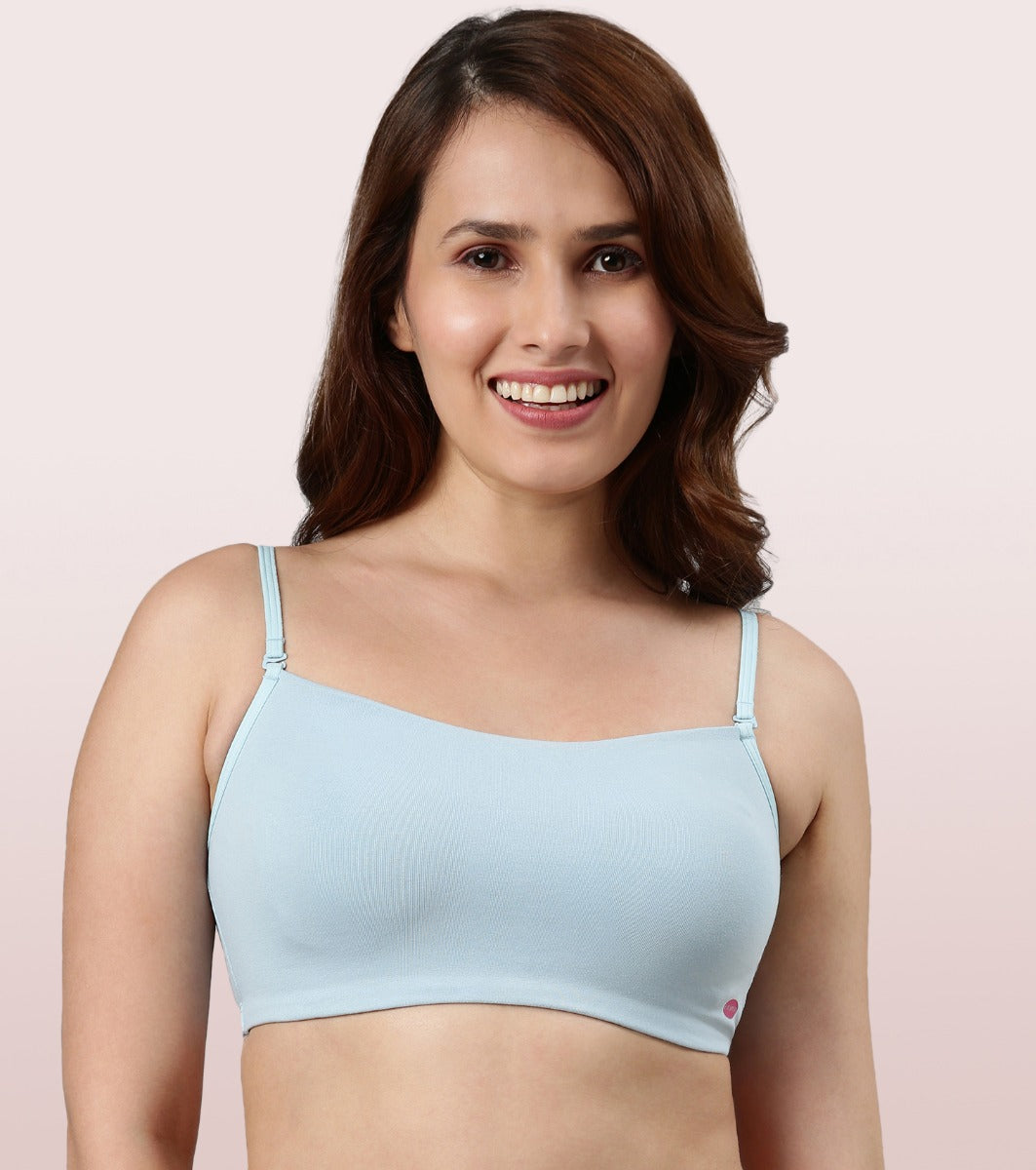 Enamor Non Padded Wirefree Full Coverage Stretch Cotton Ultra Smoothening  Tshirt Bra for Womens-A027