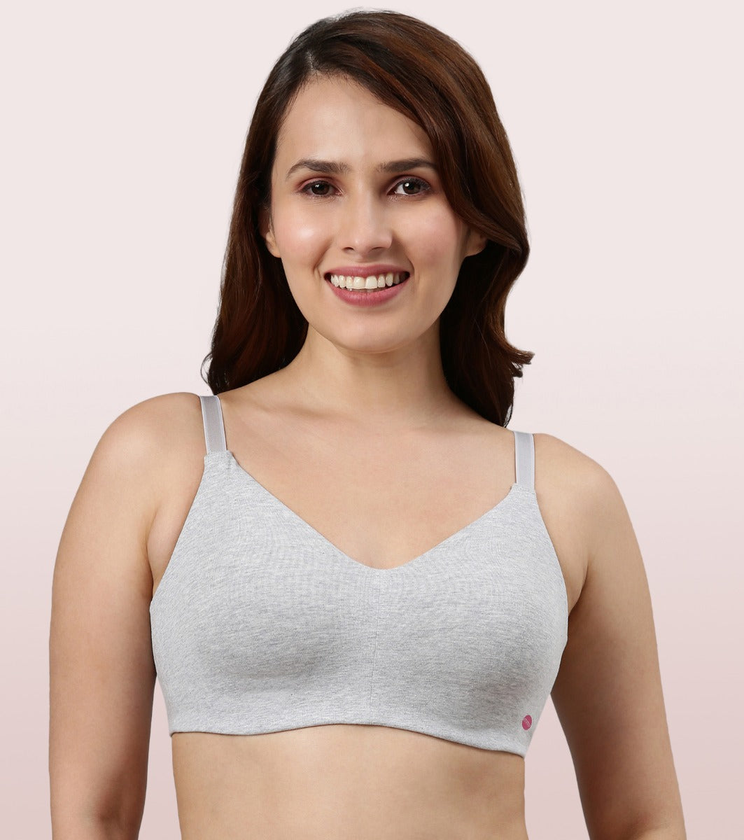 Enamor Cotton Full Coverage Non-Padded & Wirefree Bra for Women, Pack of 1