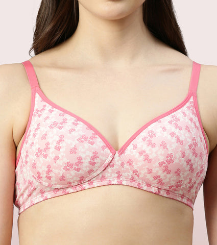 Enamor Wirefree A039 Perfect Coverage Cotton Women T-Shirt Lightly Padded  Bra - Buy BLUEBELL PRINT Enamor Wirefree A039 Perfect Coverage Cotton Women  T-Shirt Lightly Padded Bra Online at Best Prices in India