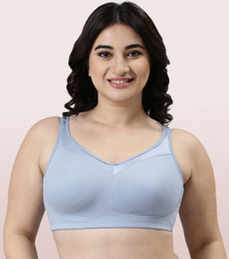 Buy Enamor A027 Full Coverage Non-Padded & Wirefree Cotton Bra - Black  online