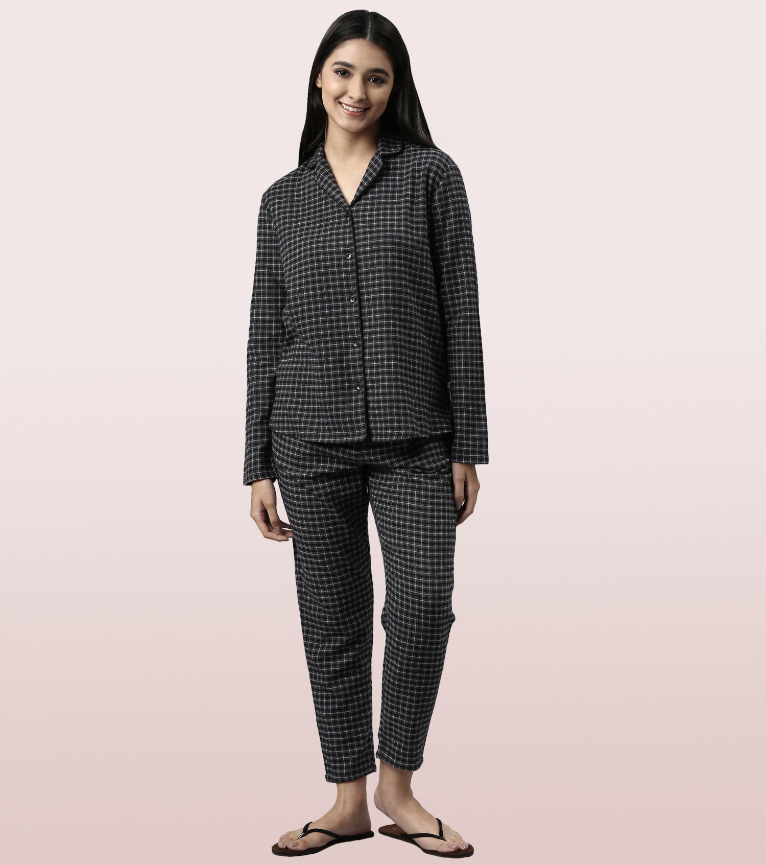 Lazy Pant Set | Cotton Flannel Woven Shirt And Pant Set