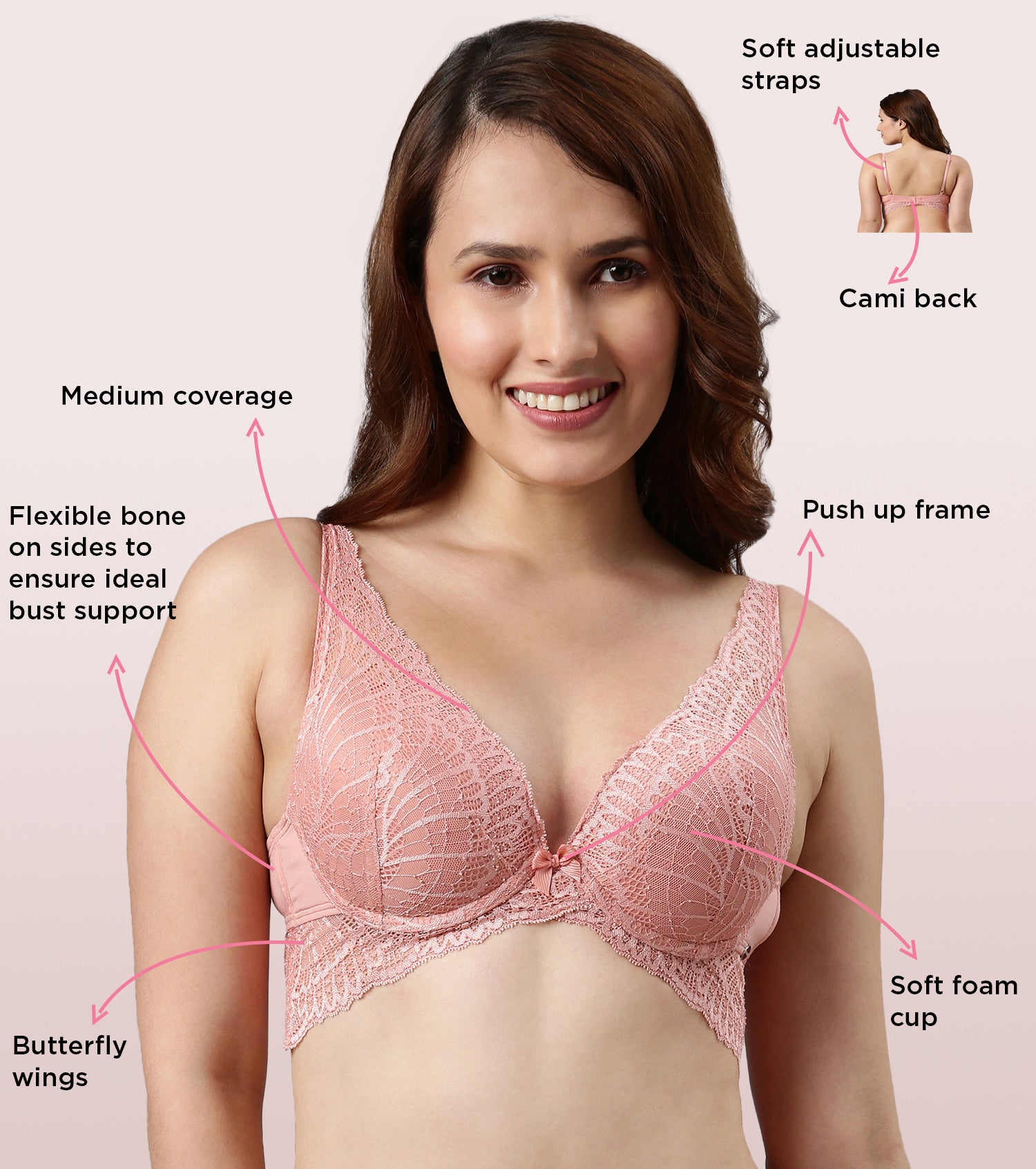 Plus Size Full Coverage Butterfly Bra Lingerie Intimate