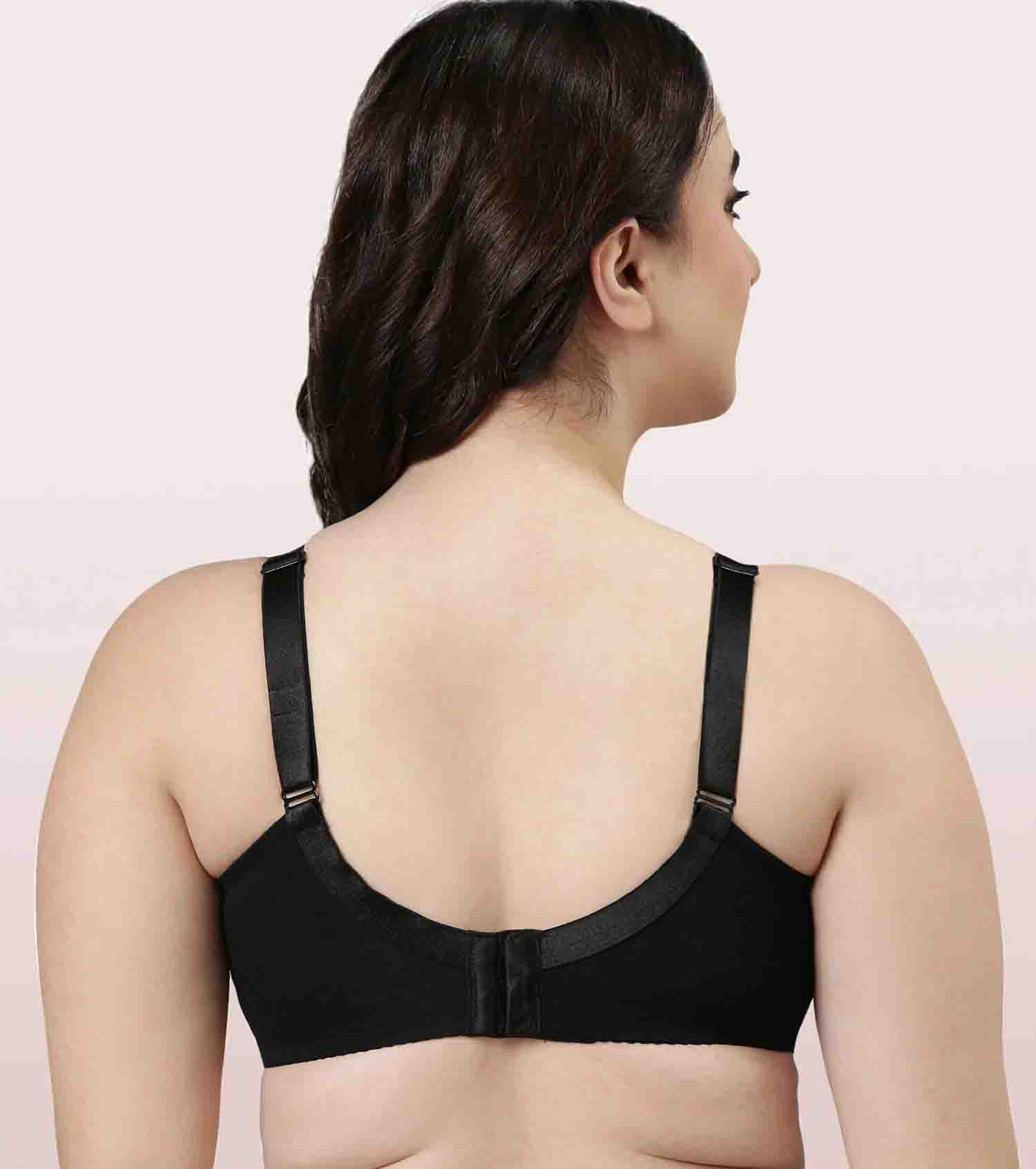 Buy Enamor Non Padded Underwired Ultimate Support Bra-Black at Rs