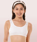 Wide Strap Easy Fit Stretch Cotton Beginners Bra With Antimicrobial Fi –  Enamor